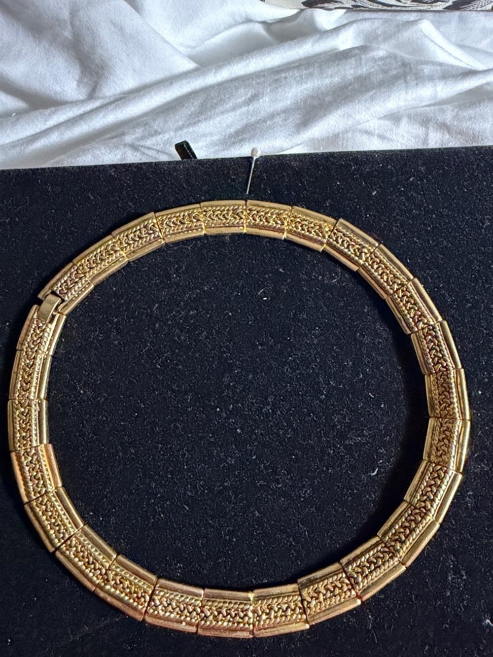Classic Gold Link Choker Necklace - Unbranded